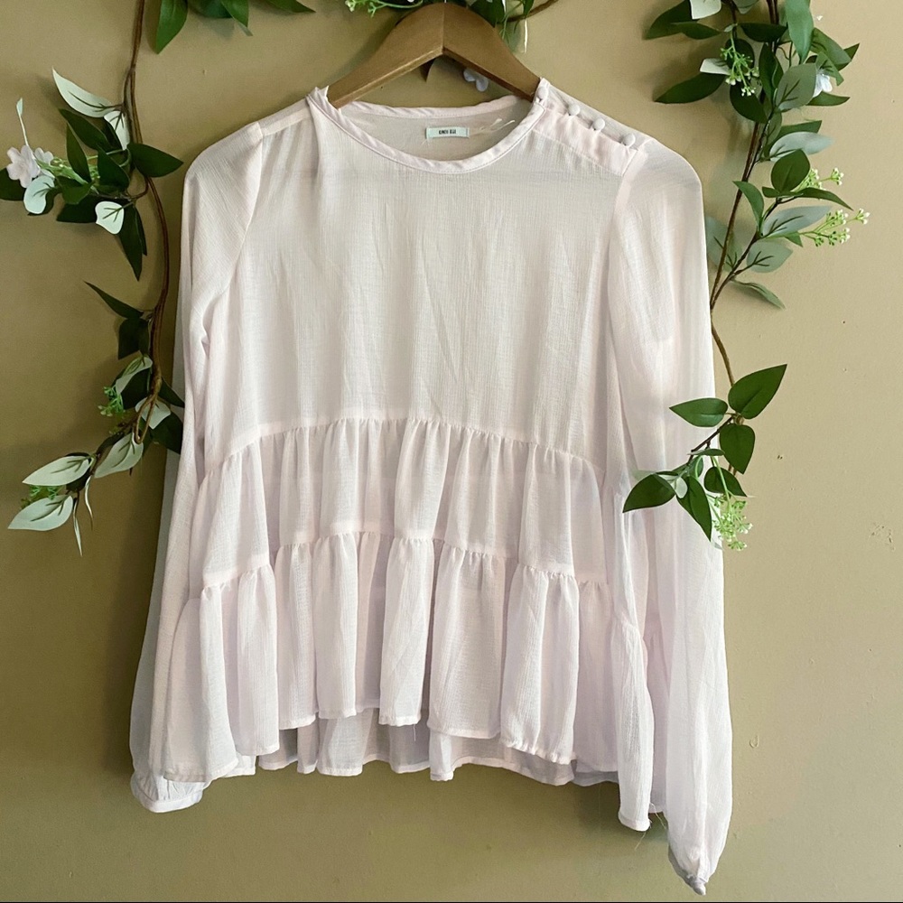Kimchi Blue sheer ruffle top